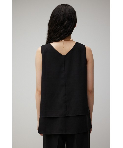 AZUL by moussy（アズールバイマウジー）の「リネンライクレイヤードノースリーブトップス（シャツ/ブラウス・レディース・ブラック/ライトベージュ・SMALL/MEDIUM）」の8枚目の写真