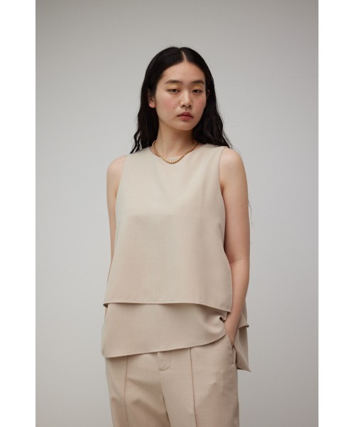 AZUL by moussy（アズールバイマウジー）の「リネンライクレイヤードノースリーブトップス（シャツ/ブラウス・レディース・ブラック/ライトベージュ・SMALL/MEDIUM）」の12枚目の写真