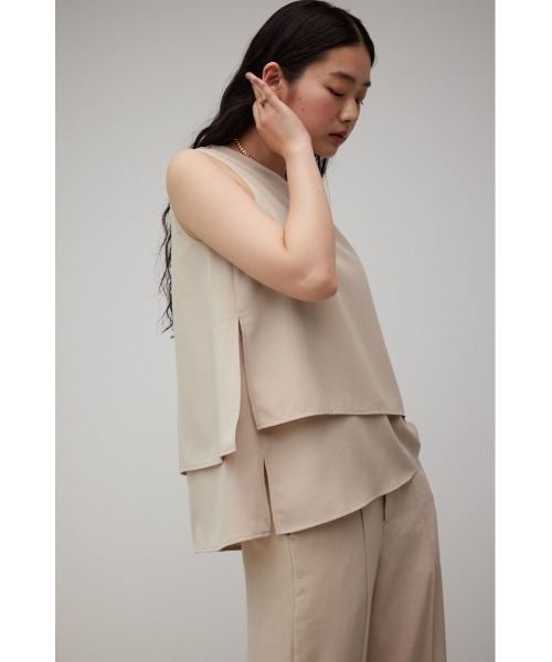 AZUL by moussy（アズールバイマウジー）の「リネンライクレイヤードノースリーブトップス（シャツ/ブラウス・レディース・ブラック/ライトベージュ・SMALL/MEDIUM）」の13枚目の写真