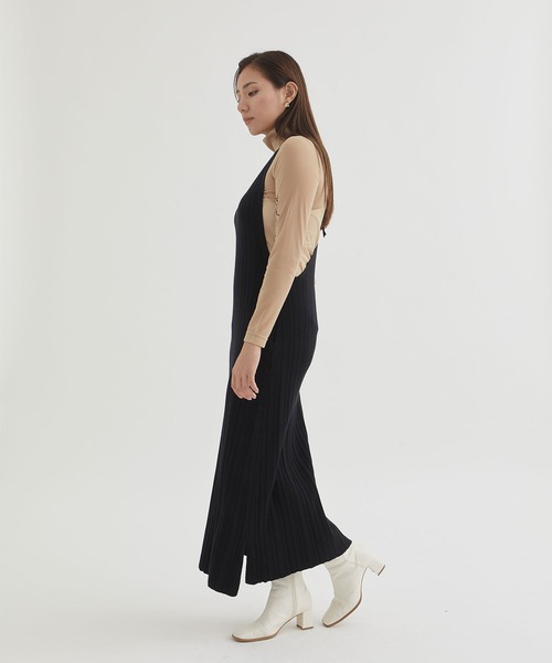 PHOTOCOPIEU(フォトコピュー)の「【PHOTOCOPIEU/フォトコピュー】CAMISOLE RIB KNIT DRESS/キャミソールリブニットドレス(ワンピース・レディース・ブラック・36)」の3枚目の写真