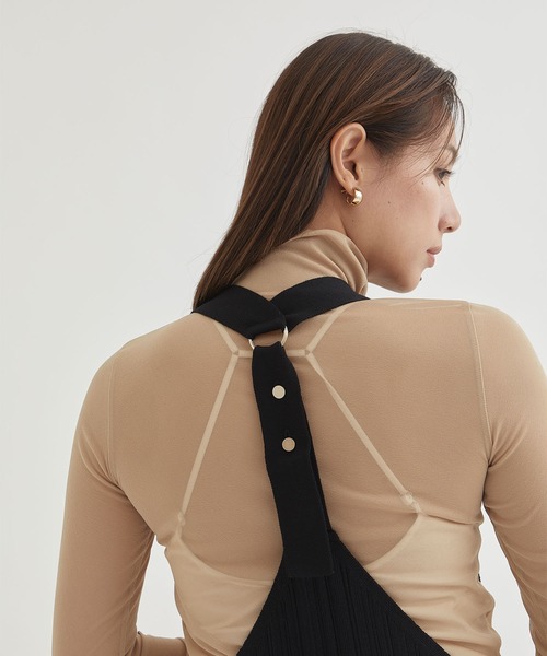 PHOTOCOPIEU(フォトコピュー)の「【PHOTOCOPIEU/フォトコピュー】CAMISOLE RIB KNIT DRESS/キャミソールリブニットドレス(ワンピース・レディース・ブラック・36)」の8枚目の写真