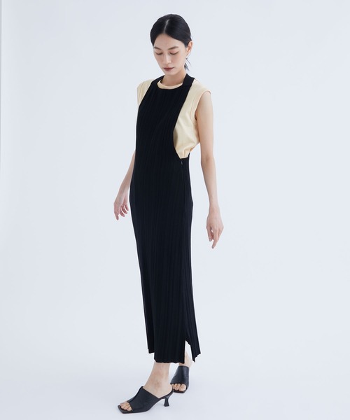 PHOTOCOPIEU(フォトコピュー)の「【PHOTOCOPIEU/フォトコピュー】CAMISOLE RIB KNIT DRESS/キャミソールリブニットドレス(ワンピース・レディース・ブラック・36)」の15枚目の写真