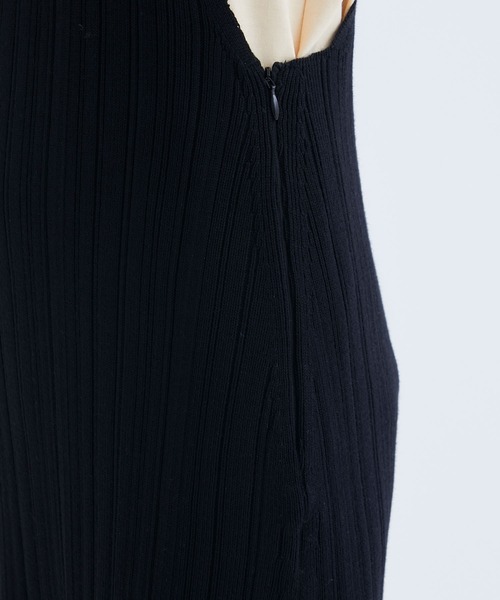 PHOTOCOPIEU(フォトコピュー)の「【PHOTOCOPIEU/フォトコピュー】CAMISOLE RIB KNIT DRESS/キャミソールリブニットドレス(ワンピース・レディース・ブラック・36)」の10枚目の写真