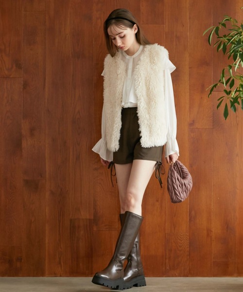 archives（アルシーヴ）の「ファーベスト（その他アウター・レディース・アイボリー/モカ・MEDIUM）」の8枚目の写真