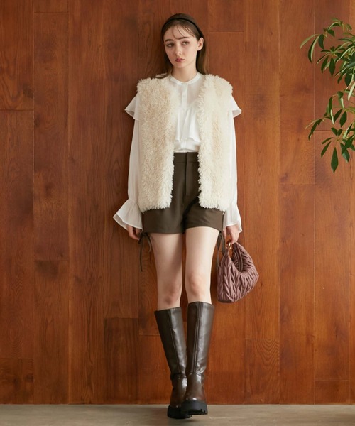 archives（アルシーヴ）の「ファーベスト（その他アウター・レディース・アイボリー/モカ・MEDIUM）」の6枚目の写真