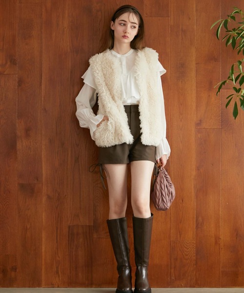 archives（アルシーヴ）の「ファーベスト（その他アウター・レディース・アイボリー/モカ・MEDIUM）」の7枚目の写真