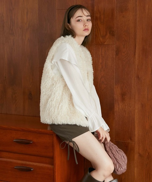 archives（アルシーヴ）の「ファーベスト（その他アウター・レディース・アイボリー/モカ・MEDIUM）」の11枚目の写真