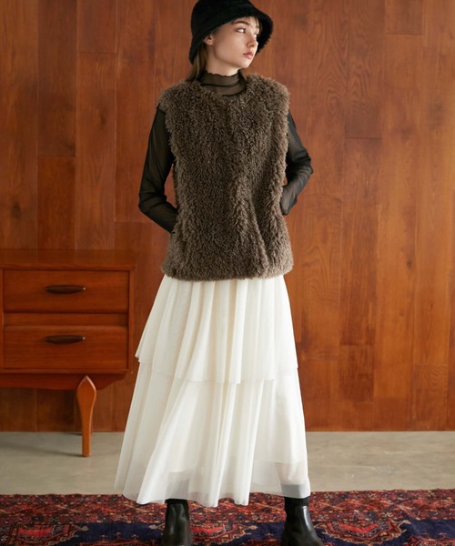 archives（アルシーヴ）の「ファーベスト（その他アウター・レディース・アイボリー/モカ・MEDIUM）」の15枚目の写真