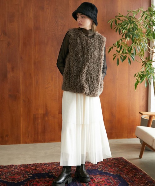 archives（アルシーヴ）の「ファーベスト（その他アウター・レディース・アイボリー/モカ・MEDIUM）」の16枚目の写真