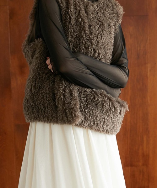 archives（アルシーヴ）の「ファーベスト（その他アウター・レディース・アイボリー/モカ・MEDIUM）」の19枚目の写真