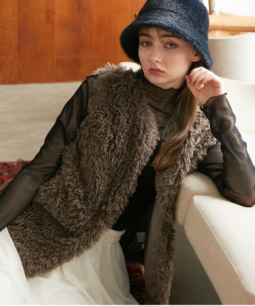 archives（アルシーヴ）の「ファーベスト（その他アウター・レディース・アイボリー/モカ・MEDIUM）」の14枚目の写真