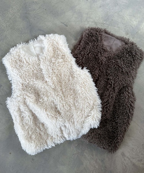 archives（アルシーヴ）の「ファーベスト（その他アウター・レディース・アイボリー/モカ・MEDIUM）」の21枚目の写真