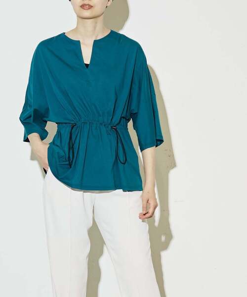 CONVERSE TOKYO（コンバーストウキョウ）の「WAIST CORD SKIPPER TEE（Tシャツ/カットソー・レディース・ブラック/ホワイト/ブルーグリーン・FREE）」の5枚目の写真