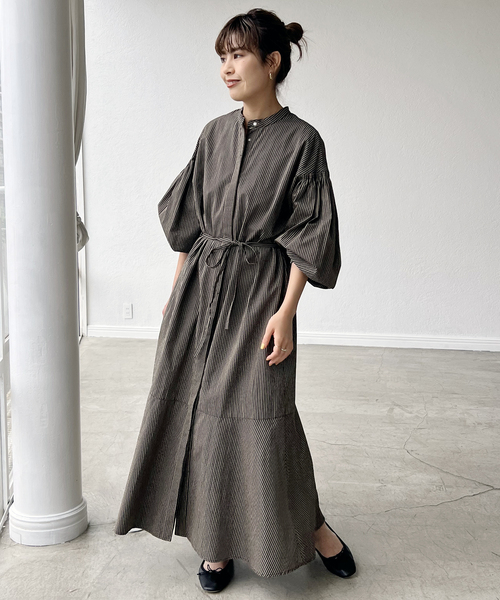 ヌキテパ　POPLIN STRIPE SHIRTS DRES ワンピース ヌキテパPOPLIN STRIPE SHIRTS DRES ワンピース