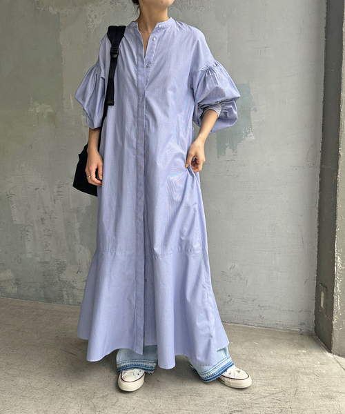 ワンピース ne Quittez pas Poplin Embroidery Dress Poplin Stripe Chikan Embroidery Cami Dress | Pasand by ne Quittez