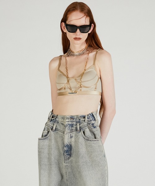 PRANK PROJECT（プランクプロジェクト）の「プレートバンドブラ / Plate Band Bra Top（ブラジャー・レディース・マルチ/ベージュ/ブラック・FREE）」の15枚目の写真