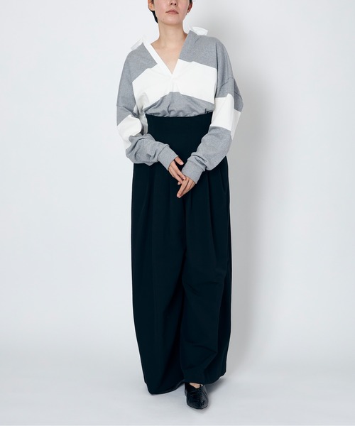 CLANE（クラネ）の「CLANE DEEP NECK WIDE RUGBY SHIRT（Tシャツ