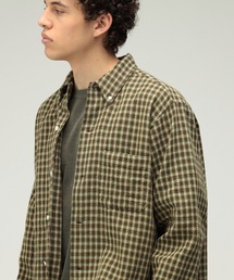 BEAMS PLUS | ダブルフェイス チェック オープンカラー ボタンダウン シャツ(シャツ/ブラウス)