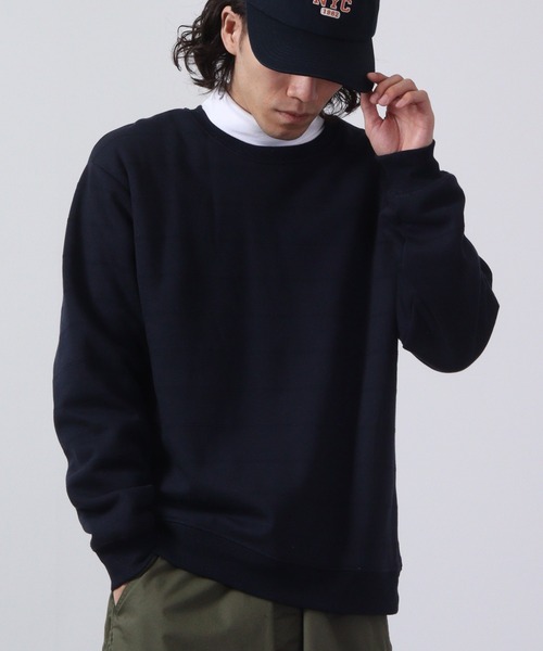 ACE(エース)の「ACE 裏ボア 無地 トレーナー(スウェット・メンズ・杢グレー/ワイン/ブラック/グリーン/ネイビー系/チャコール/ネイビー・L/M/LL)」の6枚目の写真