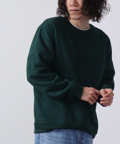 ACE(エース)の「ACE 裏ボア 無地 トレーナー(スウェット・メンズ・杢グレー/ワイン/ブラック/グリーン/ネイビー系/チャコール/ネイビー・L/M/LL)」の1枚目の写真