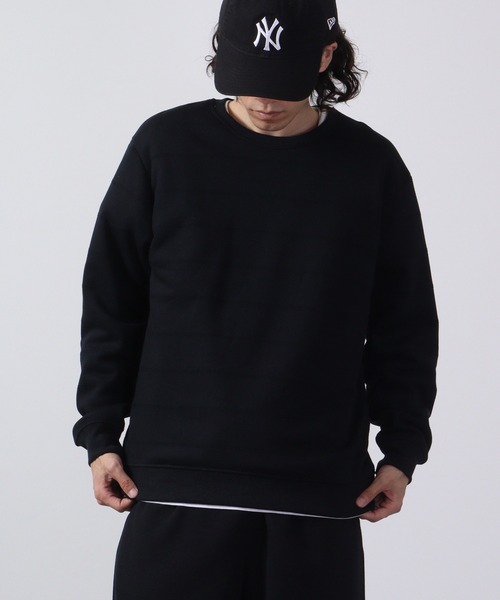 ACE(エース)の「ACE 裏ボア 無地 トレーナー(スウェット・メンズ・杢グレー/ワイン/ブラック/グリーン/ネイビー系/チャコール/ネイビー・L/M/LL)」の2枚目の写真