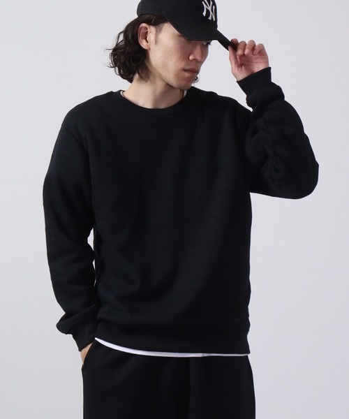 ACE(エース)の「ACE 裏ボア 無地 トレーナー(スウェット・メンズ・杢グレー/ワイン/ブラック/グリーン/ネイビー系/チャコール/ネイビー・L/M/LL)」の19枚目の写真