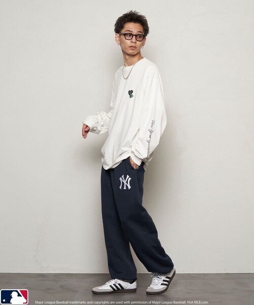 MLB（メジャーリーグベースボール）の「MLB/エムエルビー MLB 別注スウェットパンツ/ワイドパンツ(限定展開)（スウェットパンツ・メンズ・グレー系その他2/ネイビー/グレー系その他/ブラック・SMALL/MEDIUM/LARGE）」の8枚目の写真