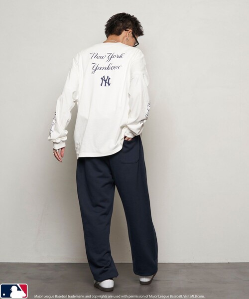MLB（メジャーリーグベースボール）の「MLB/エムエルビー MLB 別注スウェットパンツ/ワイドパンツ(限定展開)（スウェットパンツ・メンズ・グレー系その他2/ネイビー/グレー系その他/ブラック・SMALL/MEDIUM/LARGE）」の10枚目の写真