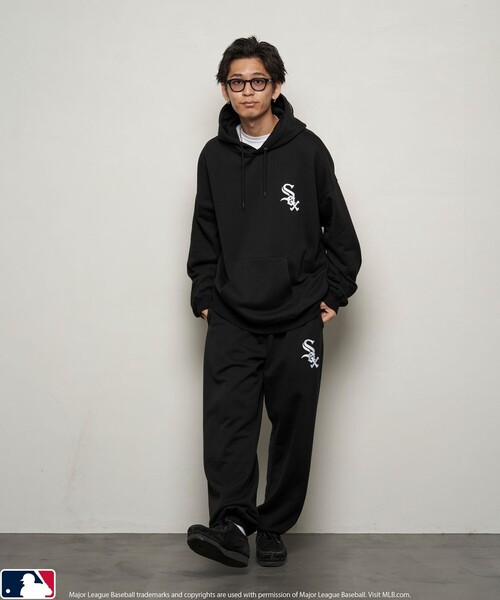 MLB（メジャーリーグベースボール）の「MLB/エムエルビー MLB 別注スウェットパンツ/ワイドパンツ(限定展開)（スウェットパンツ・メンズ・グレー系その他2/ネイビー/グレー系その他/ブラック・SMALL/MEDIUM/LARGE）」の13枚目の写真