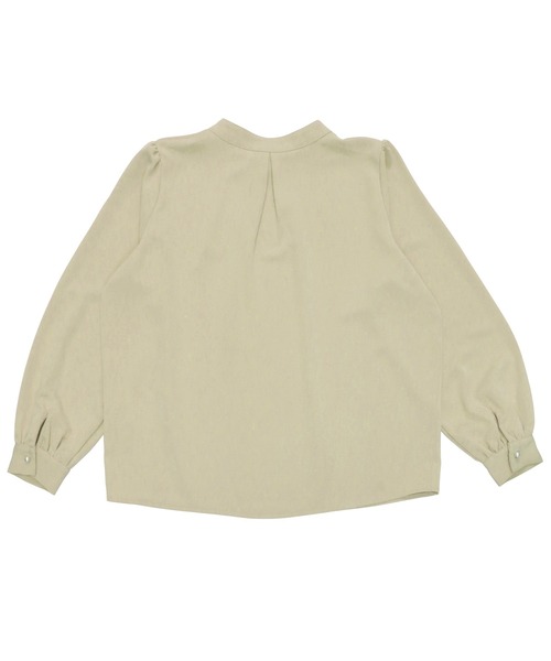 TOKYO SHIRTS（トウキョウシャツ）の「パール付き 長袖タックブラウス（シャツ/ブラウス・レディース・ライトグリーン/ライトブラウン・L/M）」の3枚目の写真