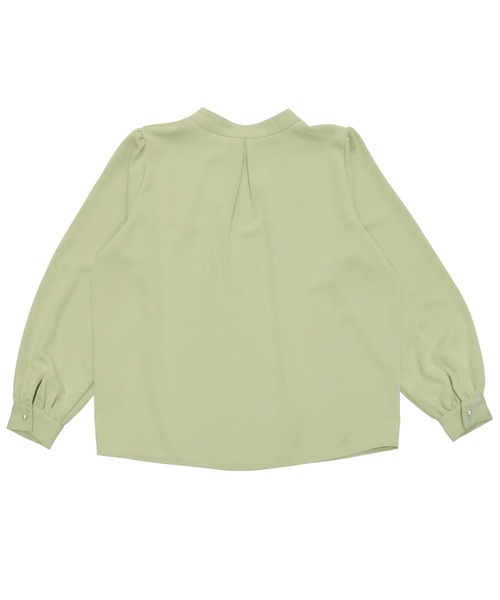 TOKYO SHIRTS（トウキョウシャツ）の「パール付き 長袖タックブラウス（シャツ/ブラウス・レディース・ライトグリーン/ライトブラウン・L/M）」の6枚目の写真