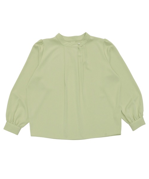TOKYO SHIRTS（トウキョウシャツ）の「パール付き 長袖タックブラウス（シャツ/ブラウス・レディース・ライトグリーン/ライトブラウン・L/M）」の13枚目の写真