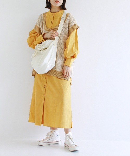 Crisp（クリスプ）の「バイカラーオーバーニットベスト（ベスト・レディース・ブラウン/アイボリー・FREE）」の13枚目の写真