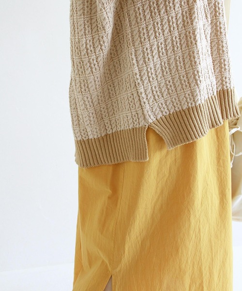 Crisp（クリスプ）の「バイカラーオーバーニットベスト（ベスト・レディース・ブラウン/アイボリー・FREE）」の19枚目の写真