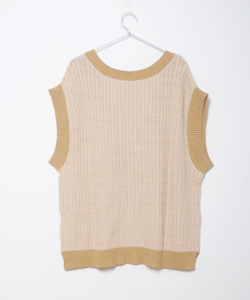 Crisp（クリスプ）の「バイカラーオーバーニットベスト（ベスト・レディース・ブラウン/アイボリー・FREE）」の22枚目の写真