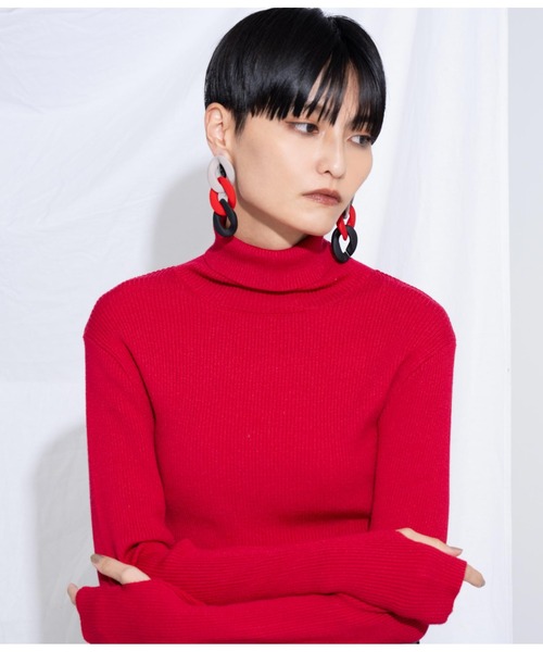 Settimissimo（セッティミッシモ）の「ITALYマット3カラーチェーン大ぶりピアス（ピアス（両耳用）・レディース・レッド/ブラウン・FREE）」の7枚目の写真