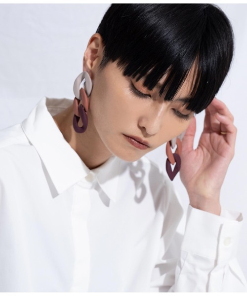 Settimissimo（セッティミッシモ）の「ITALYマット3カラーチェーン大ぶりピアス（ピアス（両耳用）・レディース・レッド/ブラウン・FREE）」の9枚目の写真