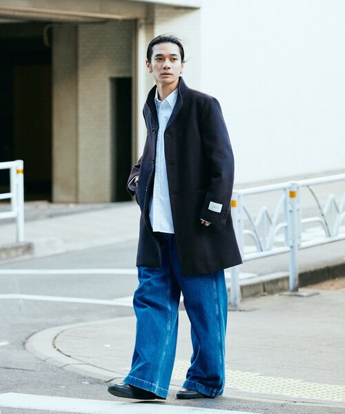 JOURNAL STANDARD(ジャーナルスタンダード)の「S140 ウールビーバー スタンドコート(ステンカラーコート・メンズ・グレー/ダークブルー/ネイビー/ライトグレー/ブラック系その他・LARGE/MEDIUM/X-LARGE/SMALL)」の7枚目の写真