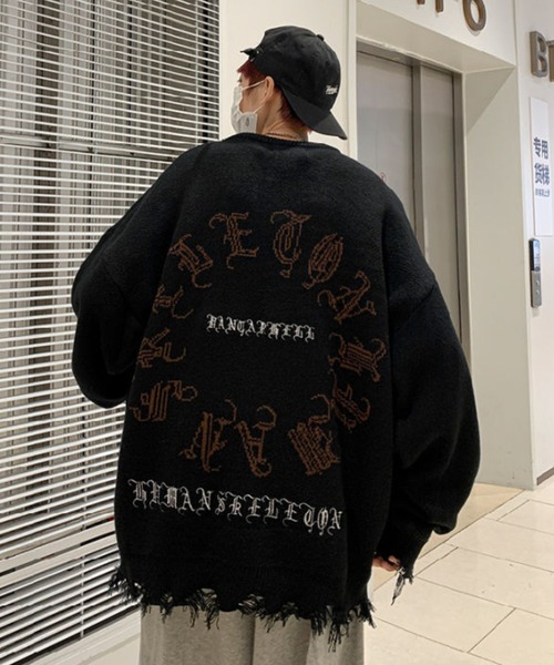 MGV(エムジーヴィー)の「ストリートデザインダメージニット(ニット/セーター・メンズ・ブラック/グレー・LARGE/X-LARGE/MEDIUM)」の15枚目の写真