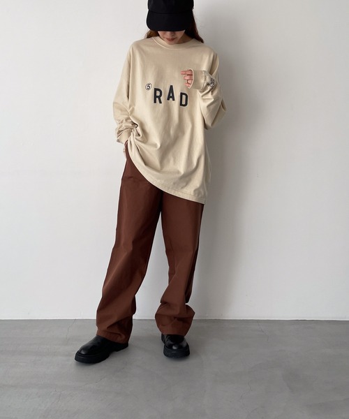 CANAL JEAN - CANAL JEAN キャナルジーン ラグランロングtシャツ 白 茶 CANAL JEAN（キャナルジーン）の「1975 TOKYO RADロングTシャツ