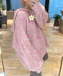 【Alley】リボン付ブークレビッグカラープルオーバー