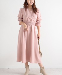カシュクールロングワンピース【大きいサイズ対応】