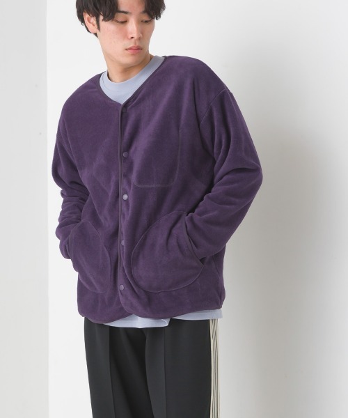フリース パープル カーディガン フリーサイズ Franklin Climbing（フランクリンクライミング） メンズ カーディガン