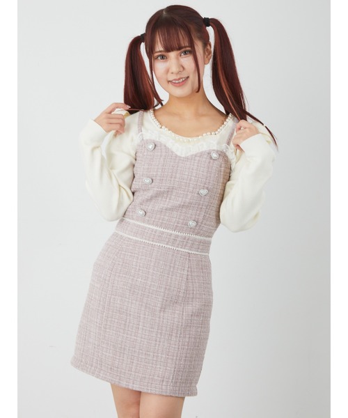 Ank Rouge(アンクルージュ)の「2WAYツイードワンピース(ワンピース・レディース・オフホワイト/ピンク/ブラック・M)」の14枚目の写真