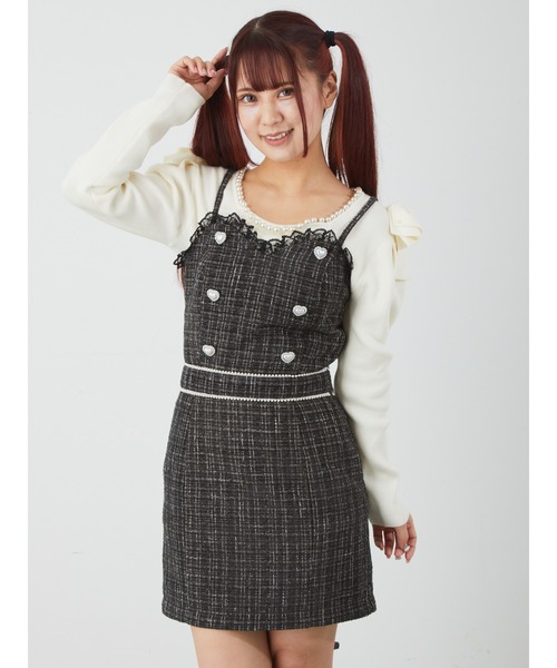 Ank Rouge(アンクルージュ)の「2WAYツイードワンピース(ワンピース・レディース・オフホワイト/ピンク/ブラック・M)」の18枚目の写真
