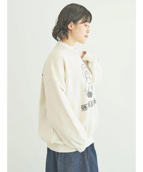 CRAFT STANDARD BOUTIQUE（クラフトスタンダードブティック）の「URANIWA　CAMPERS　SWEAT（スウェット・レディース・グレイッシュベージュ/チャコールグレー/アイボリー・M/L）」の5枚目の写真