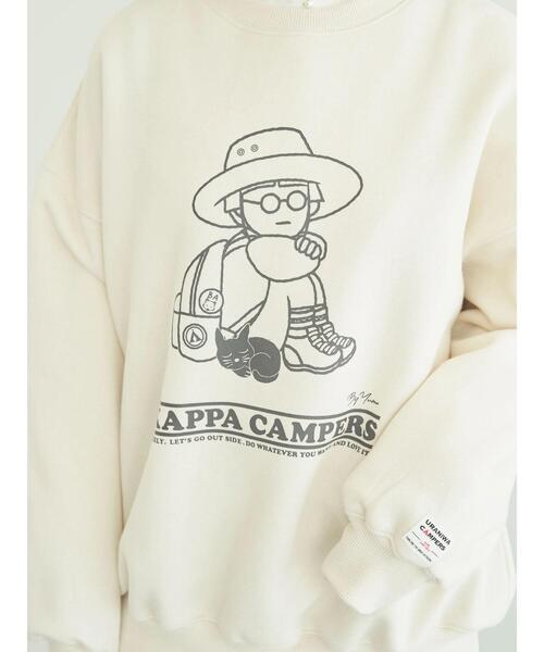 CRAFT STANDARD BOUTIQUE（クラフトスタンダードブティック）の「URANIWA　CAMPERS　SWEAT（スウェット・レディース・グレイッシュベージュ/チャコールグレー/アイボリー・M/L）」の7枚目の写真