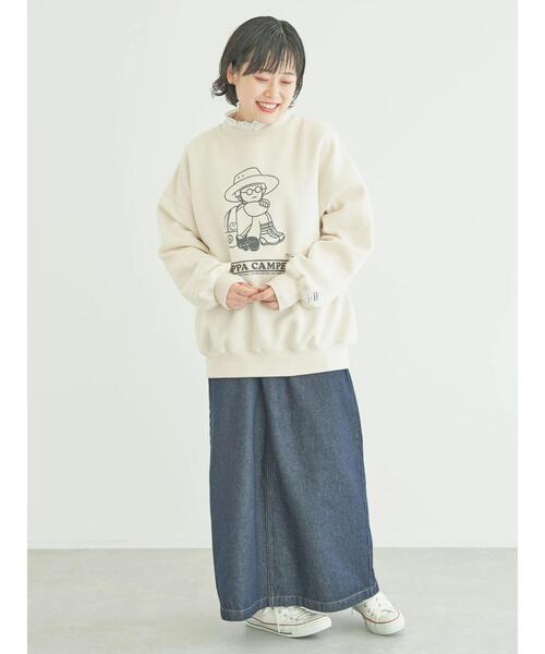CRAFT STANDARD BOUTIQUE（クラフトスタンダードブティック）の「URANIWA　CAMPERS　SWEAT（スウェット・レディース・グレイッシュベージュ/チャコールグレー/アイボリー・M/L）」の9枚目の写真