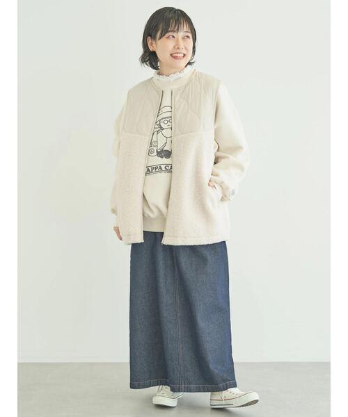 CRAFT STANDARD BOUTIQUE（クラフトスタンダードブティック）の「URANIWA　CAMPERS　SWEAT（スウェット・レディース・グレイッシュベージュ/チャコールグレー/アイボリー・M/L）」の12枚目の写真
