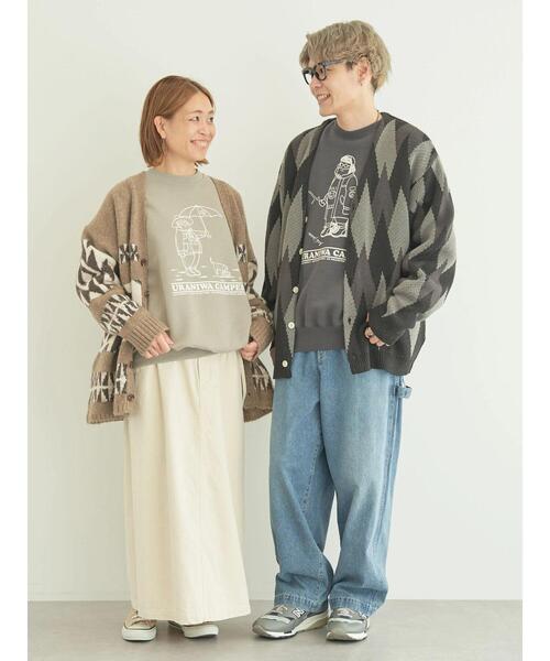 CRAFT STANDARD BOUTIQUE（クラフトスタンダードブティック）の「URANIWA　CAMPERS　SWEAT（スウェット・レディース・グレイッシュベージュ/チャコールグレー/アイボリー・M/L）」の13枚目の写真
